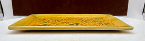 Souleo Terre E Provence Yellow Floral Pottery Rectangular Platter 14"