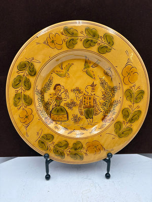Souleo Terre E Provence for Pastis & Co. "Happy Couple" Pottery Round Platter 14"