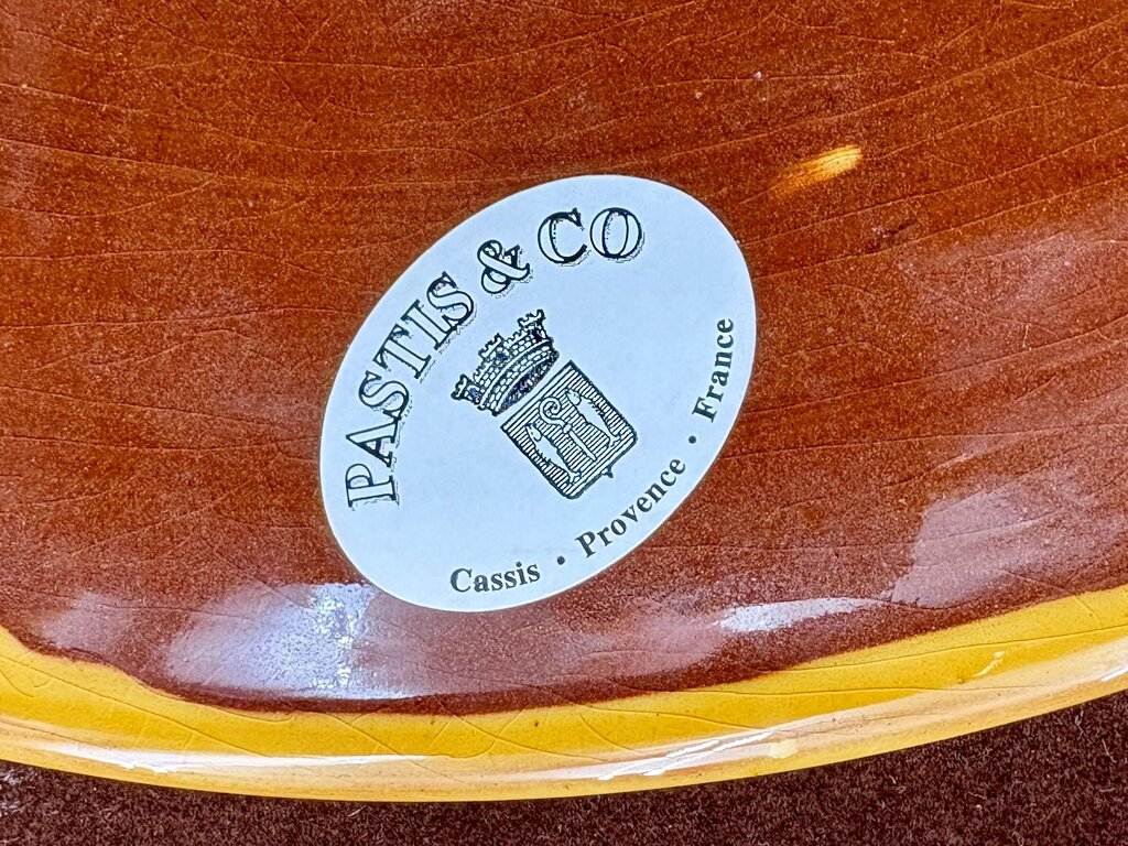 Souleo Terre E Provence for Pastis & Co. "Happy Couple" Pottery Round Platter 14"