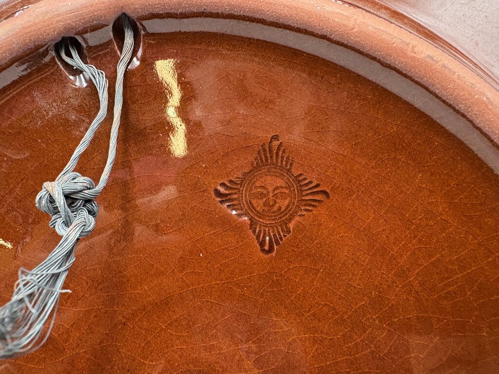 Souleo Terre E Provence for Pastis & Co. "Happy Couple" Pottery Round Platter 14"