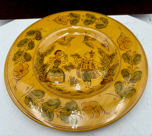 Souleo Terre E Provence for Pastis & Co. "Happy Couple" Pottery Round Platter 14"
