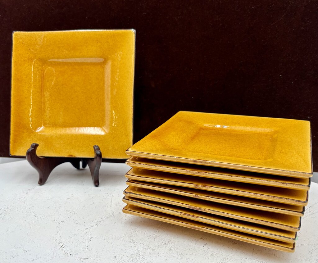 Souleo Terre E Provence Square Yellow Plates 6.75" (8Pcs)