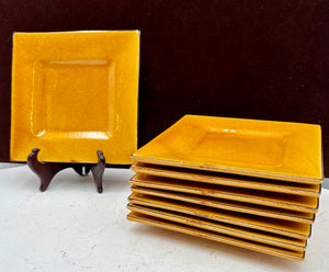 Souleo Terre E Provence Square Yellow Plates 6.75" (8Pcs)