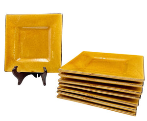 Souleo Terre E Provence Square Yellow Plates 6.75" (8Pcs) by Miss Daisy's Consignment & Auction House