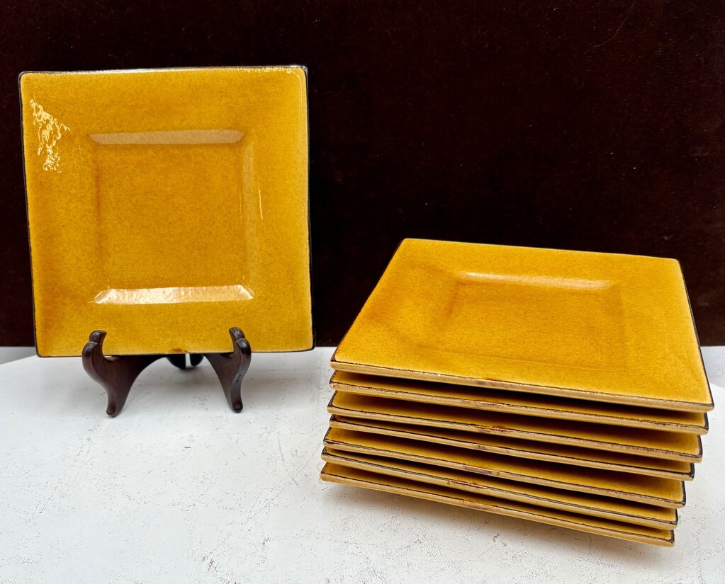 Souleo Terre E Provence Square Yellow Plates 6.75" (8Pcs)