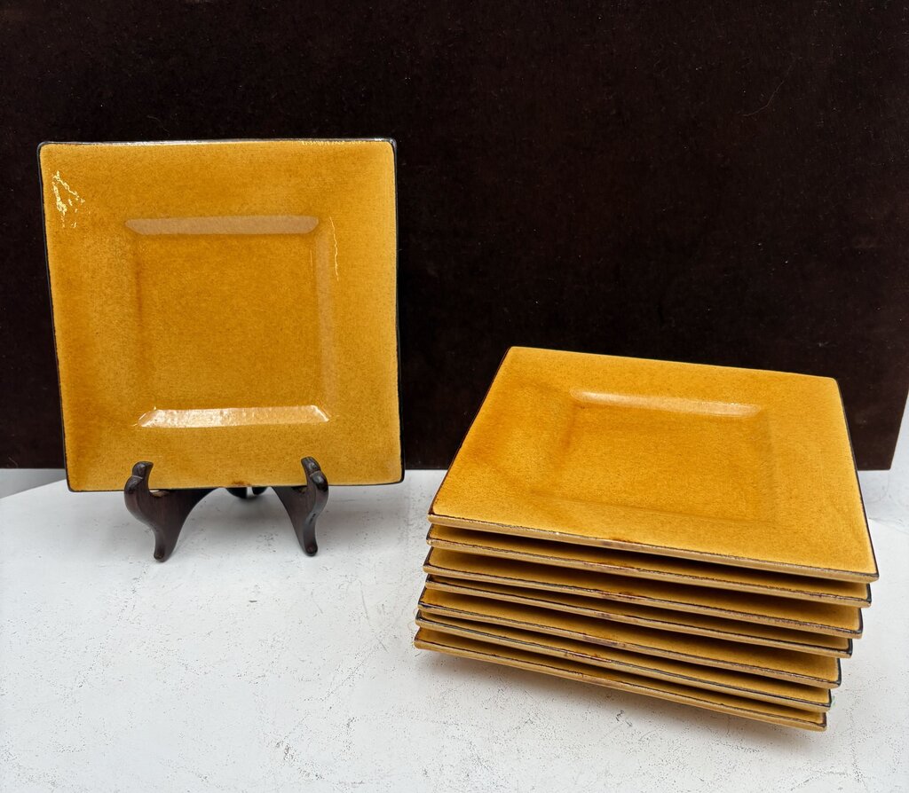 Souleo Terre E Provence Square Yellow Plates 6.75" (8Pcs)