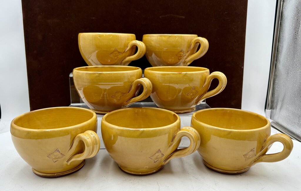 Souleo Terre E Provence Yellow Soup Mugs 20oz" (7Pcs)