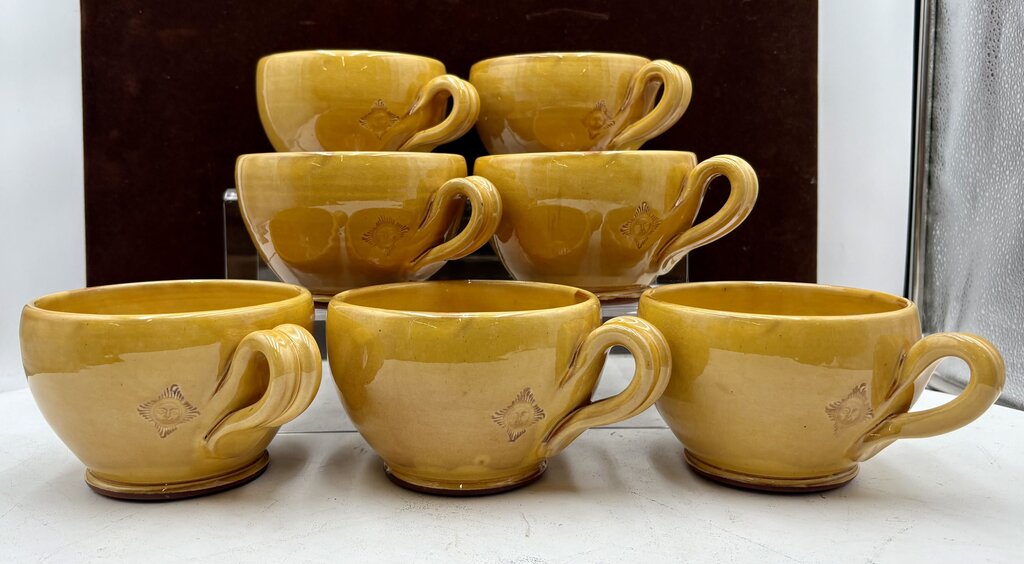 Souleo Terre E Provence Yellow Soup Mugs 20oz" (7Pcs)