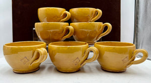 Souleo Terre E Provence Yellow Soup Mugs 20oz" (7Pcs)