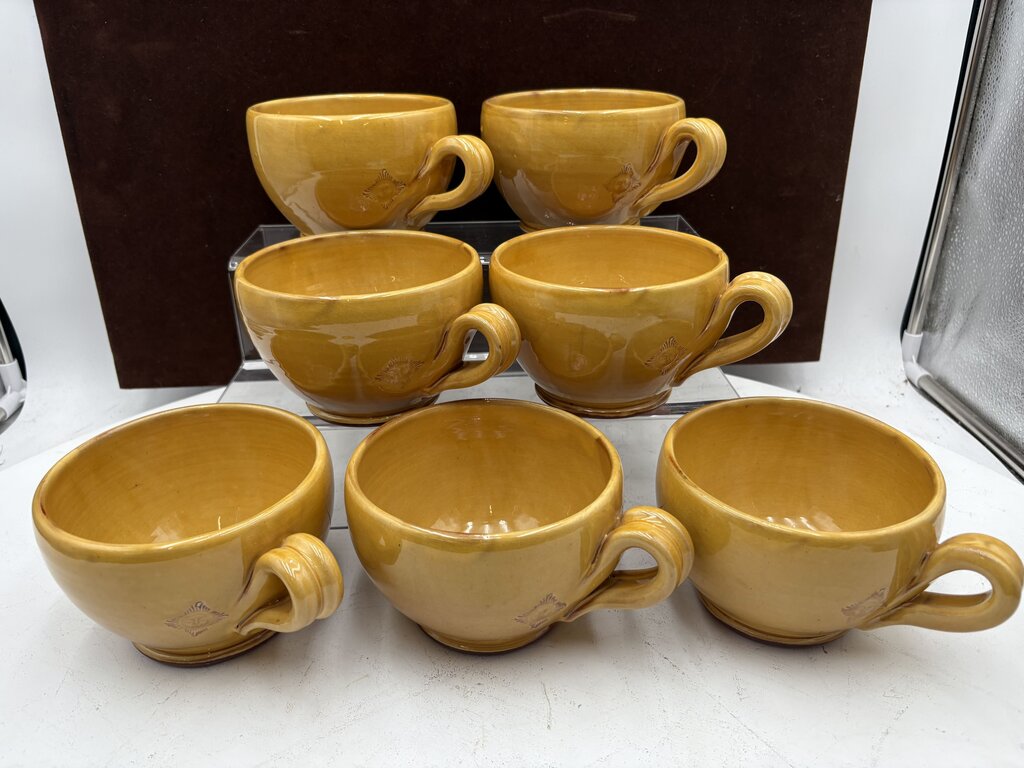 Souleo Terre E Provence Yellow Soup Mugs 20oz" (7Pcs)