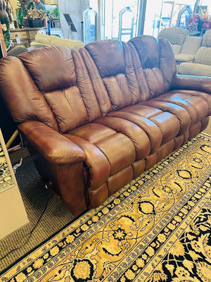 La-Z-Boy Leather Dual Manual Reclining Sofa 88" W.