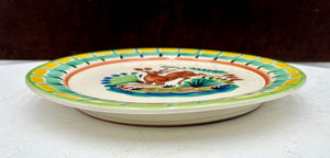 Gorky Gonzalez Mexican Talavera Majolica Leaping Deer Plate 10"