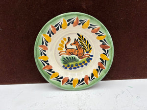 Gorky Gonzalez Mexican Talavera Majolica Fox Small Dish 4.5"