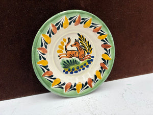 Gorky Gonzalez Mexican Talavera Majolica Fox Small Dish 4.5"