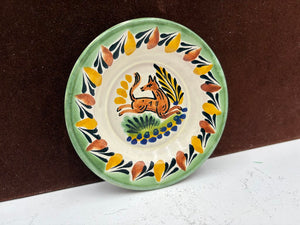 Gorky Gonzalez Mexican Talavera Majolica Fox Small Dish 4.5"