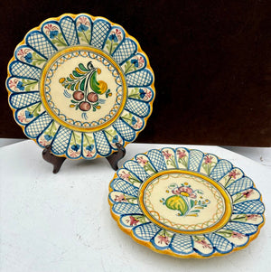 Mave Talavera Mexican Pottery Cherries XXI Scalloped Edge Plate 8.75"