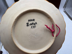 Mave Talavera Mexican Pottery Cherries XXI Scalloped Edge Plate 8.75"