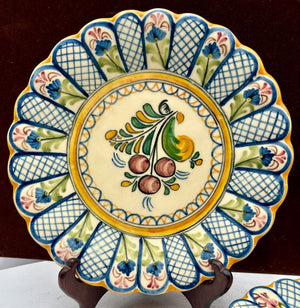 Mave Talavera Mexican Pottery Cherries XXI Scalloped Edge Plate 8.75"