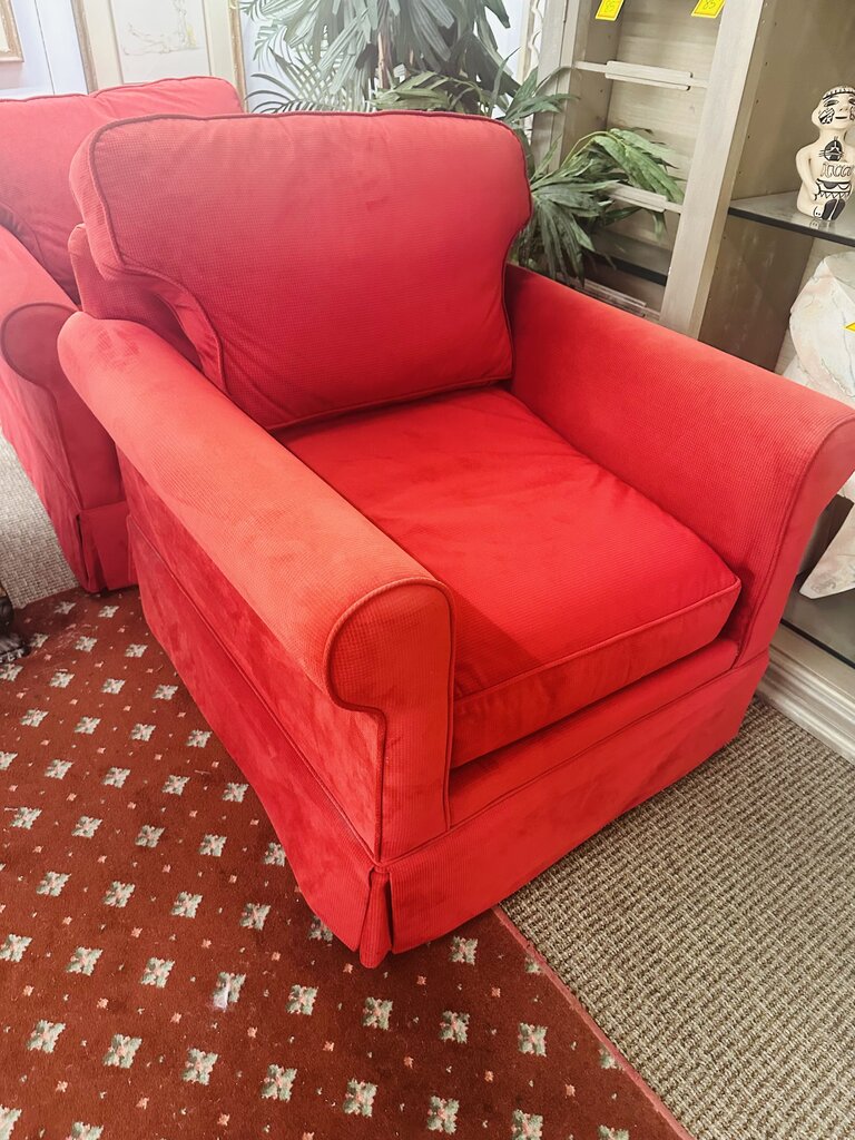 Red Upholstered Armchair