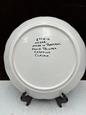 Nazari Portugal Casafina Pottery French Revolution Series by Claudia " ..Tired of Carrying Them" Scalloped Edge Plate 9.75"