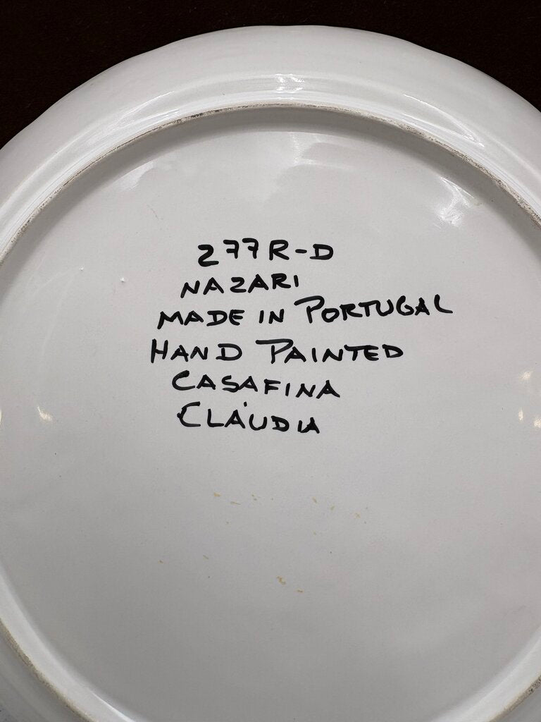 Nazari Portugal Casafina Pottery French Revolution Series by Claudia " ..Tired of Carrying Them" Scalloped Edge Plate 9.75"