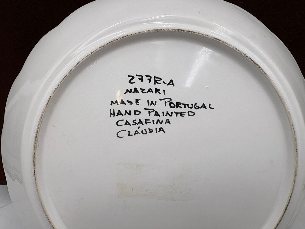 Nazari Portugal Casafina Pottery French Revolution Series by Claudia " Live Free or Die" Scalloped Edge Plate 9.75"