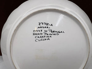 Nazari Portugal Casafina Pottery French Revolution Series by Claudia " Live Free or Die" Scalloped Edge Plate 9.75"