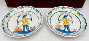 Nazari Portugal Casafina Pottery French Revolution Series by Claudia " Live Free or Die" Scalloped Edge Plate 9.75"
