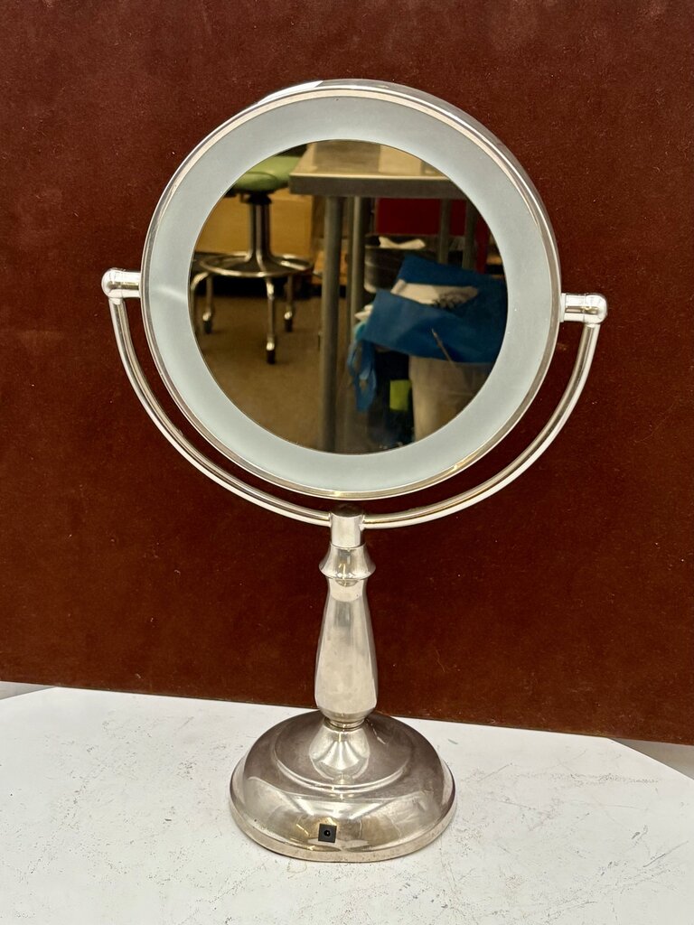 Vintage Chrome Swivel Double Sided Vanity LED Mirror (No Power)
