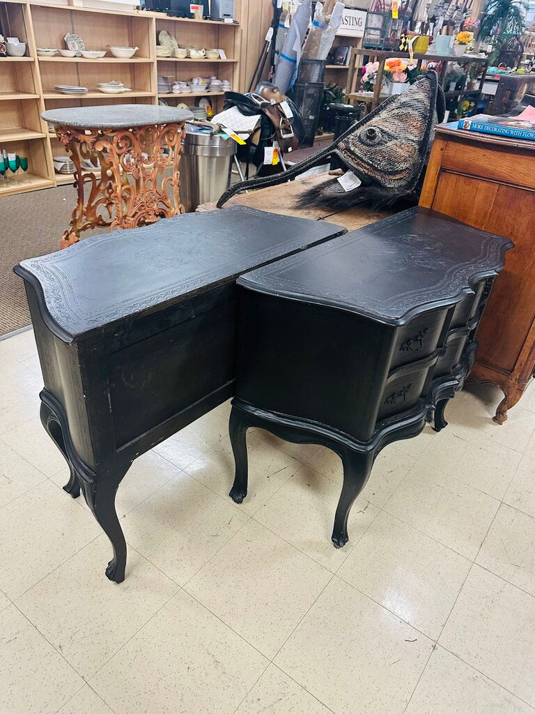 French Style Black 2 Drawer Dresser 17x38x31