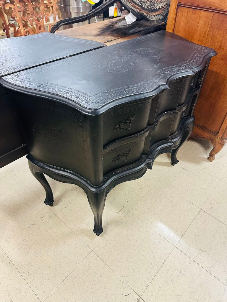 French Style Black 2 Drawer Dresser 17x38x31