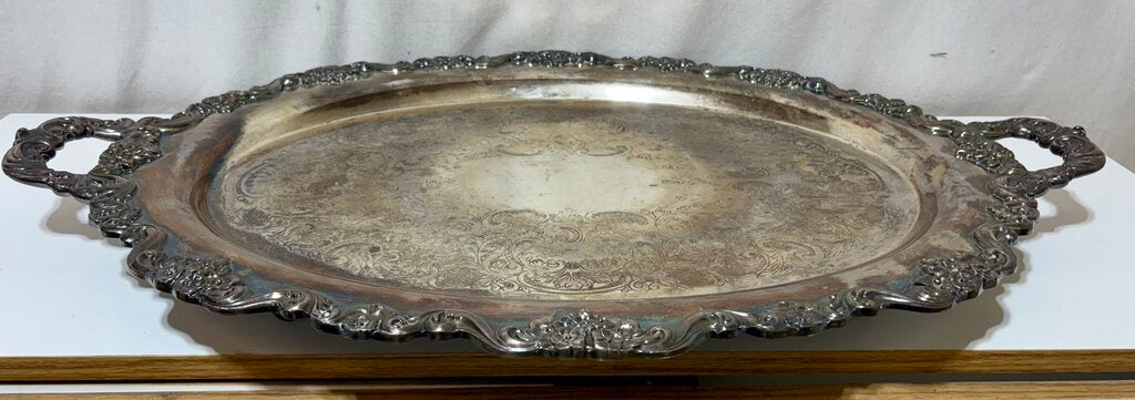 Poole Sliver Co. E.P.C. 40C 26 Lancaster Rose Footed Serving Tray