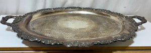 Poole Sliver Co. E.P.C. 40C 26 Lancaster Rose Footed Serving Tray