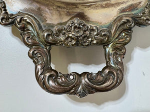 Poole Sliver Co. E.P.C. 40C 26 Lancaster Rose Footed Serving Tray