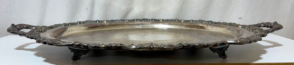 Poole Sliver Co. E.P.C. 40C 26 Lancaster Rose Footed Serving Tray