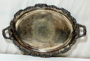 Poole Sliver Co. E.P.C. 40C 26 Lancaster Rose Footed Serving Tray