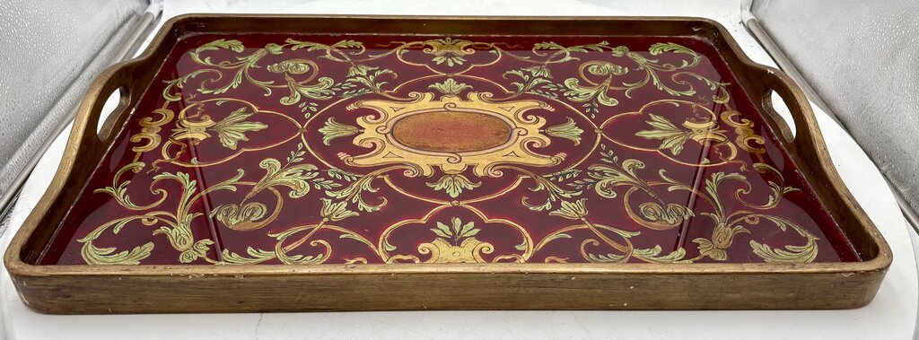 Atelier Style Jardin Du Luxembourg Italian Baroque Style Glass Bottom Serving Tray