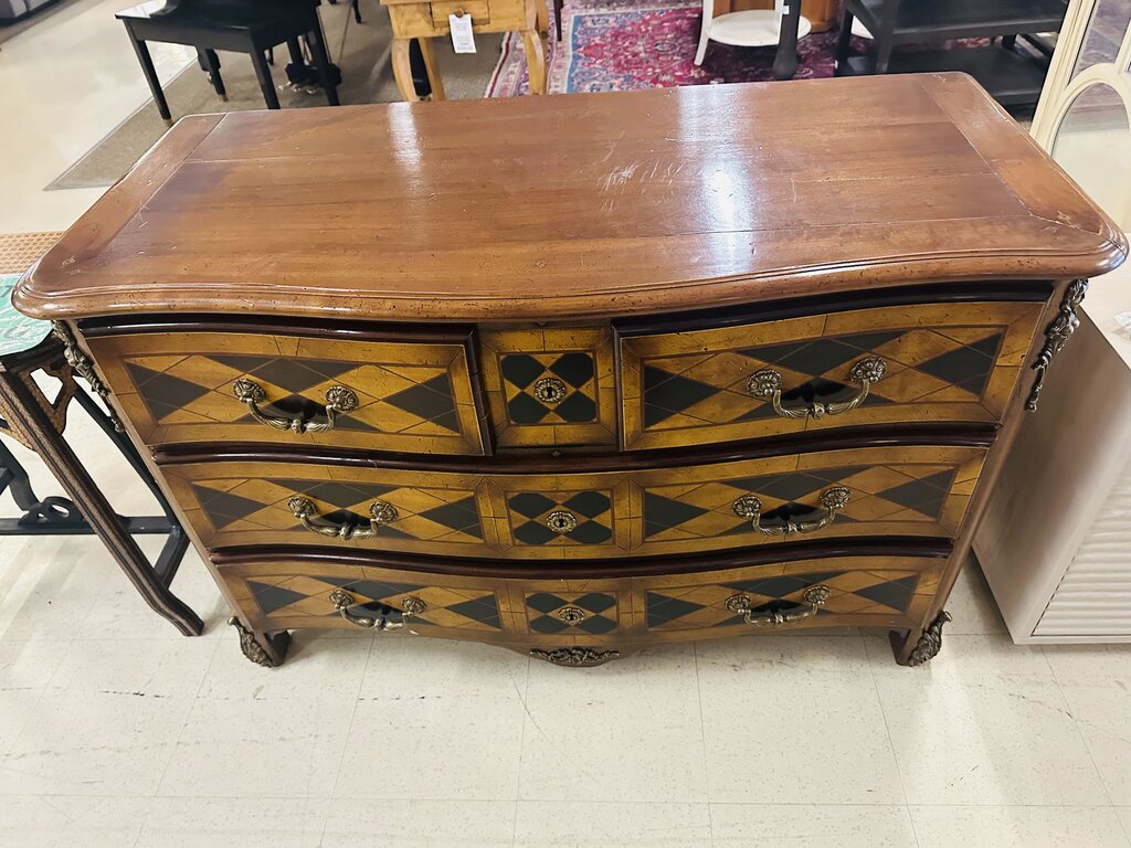 Baroque Diamond Check Inlay 4 Drawer Dresser 51x23x33