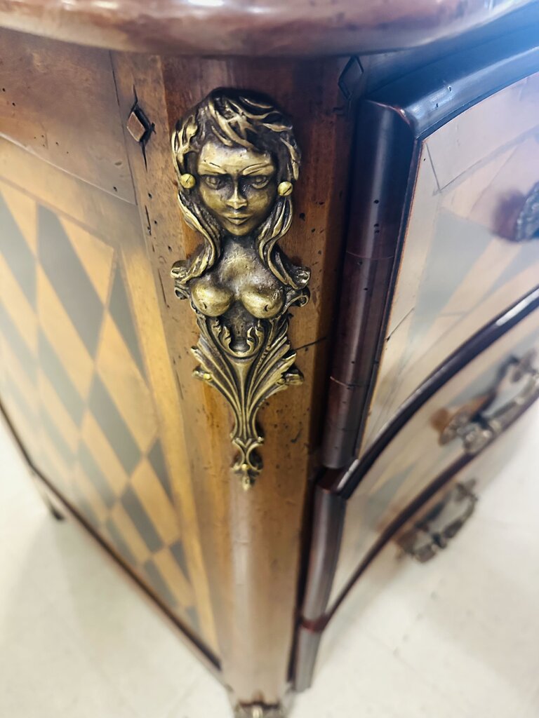 Baroque Diamond Check Inlay 4 Drawer Dresser 51x23x33