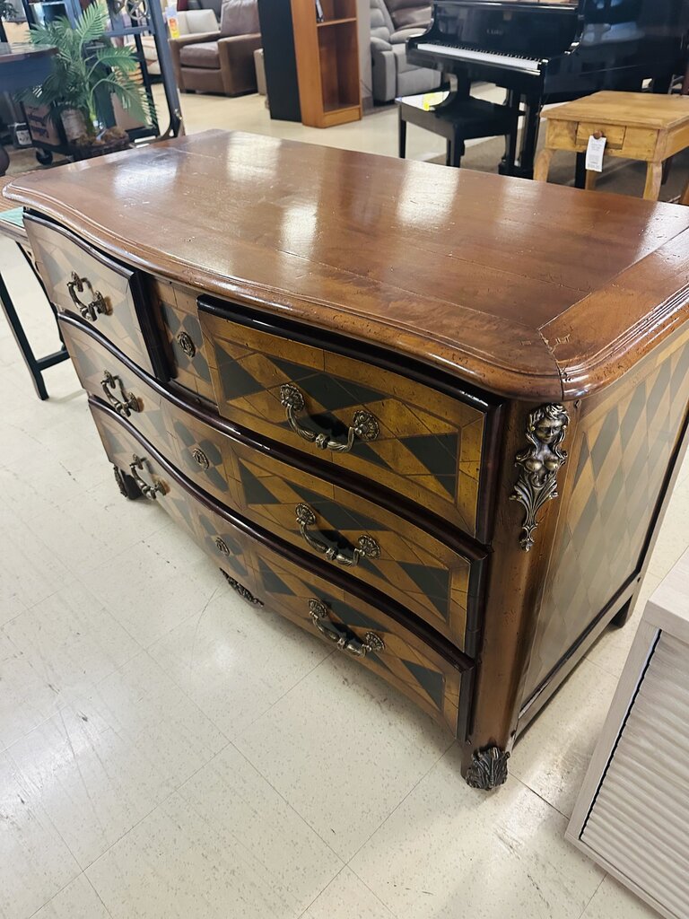 Baroque Diamond Check Inlay 4 Drawer Dresser 51x23x33