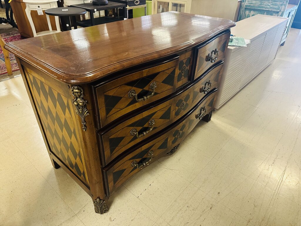 Baroque Diamond Check Inlay 4 Drawer Dresser 51x23x33
