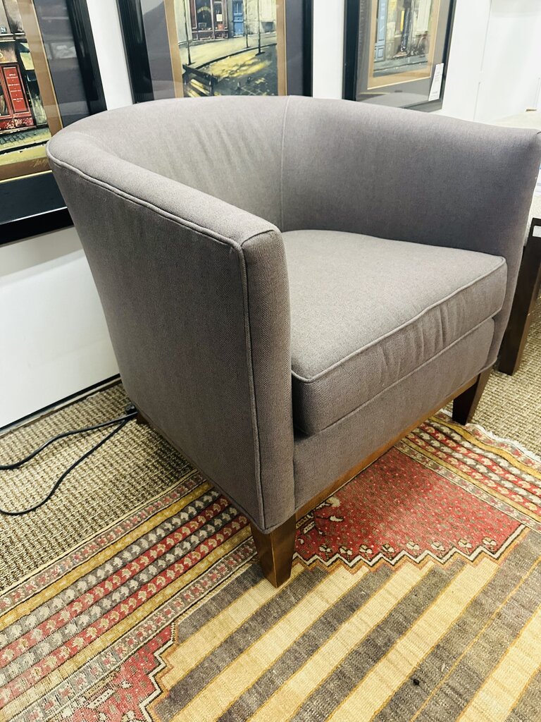 Gray Upholstered Club Chair