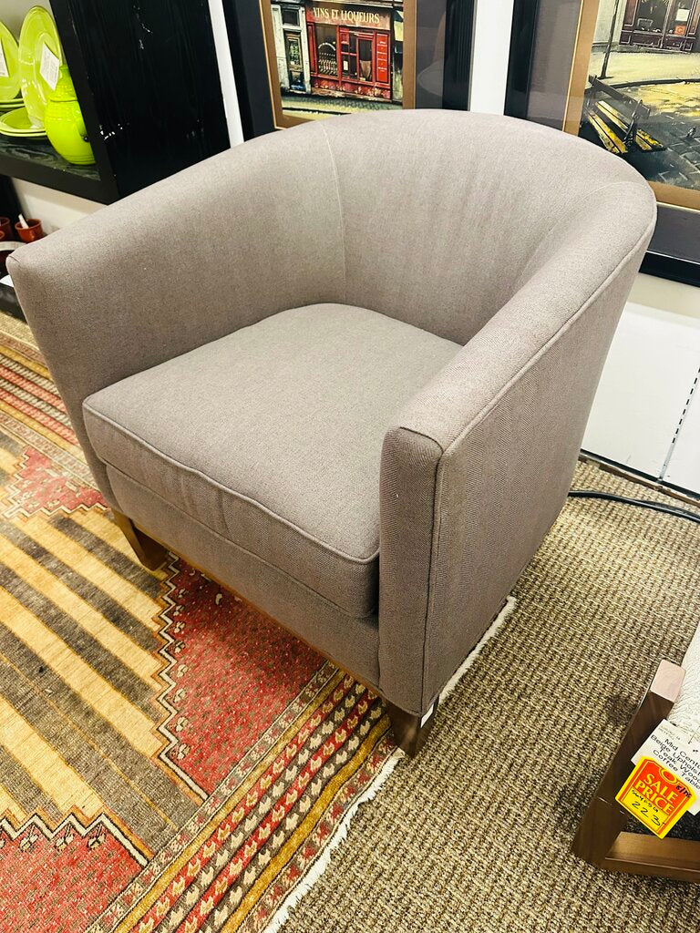 Gray Upholstered Club Chair