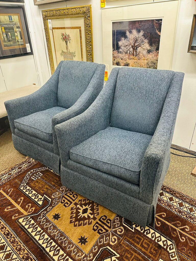 Blue Swivel Upholstered Chair
