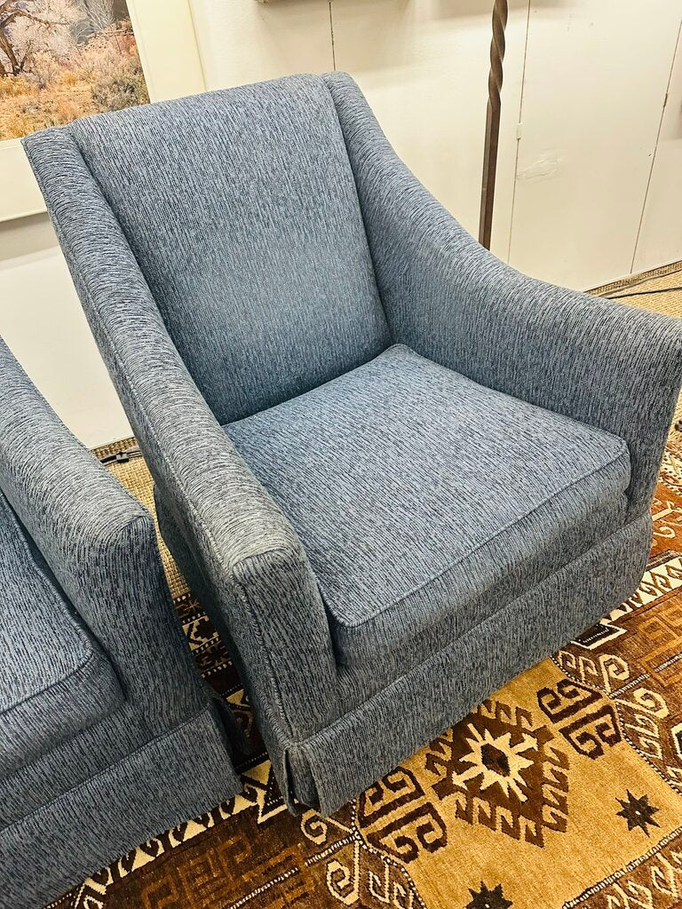 Blue Swivel Upholstered Chair