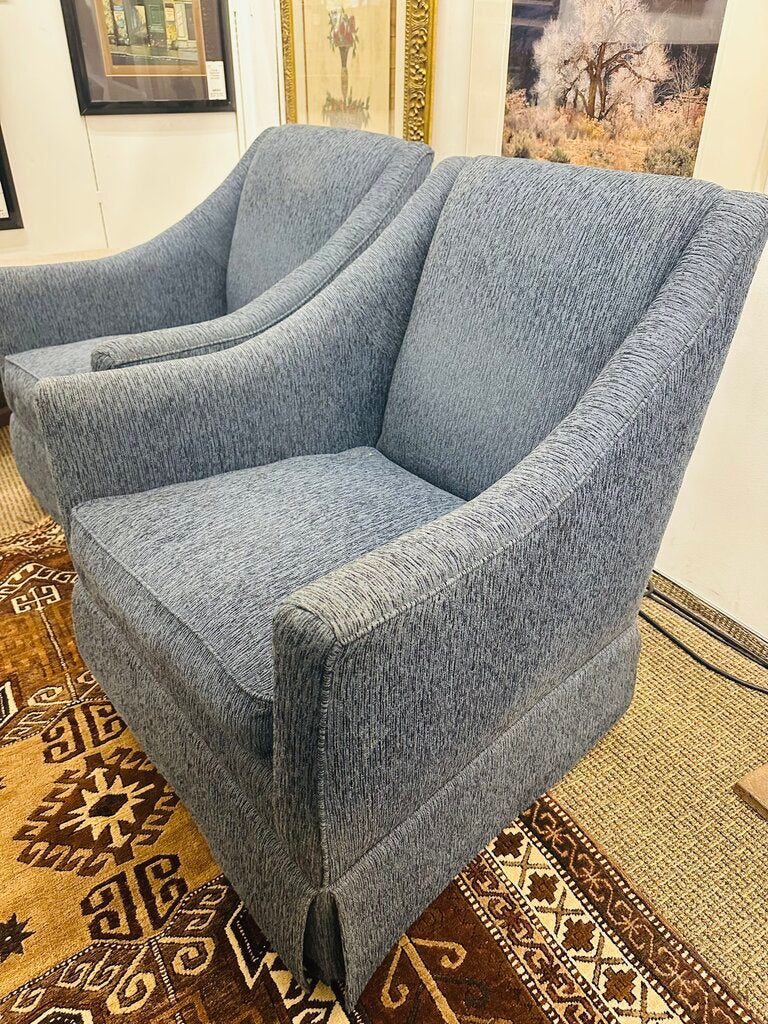 Blue Swivel Upholstered Chair