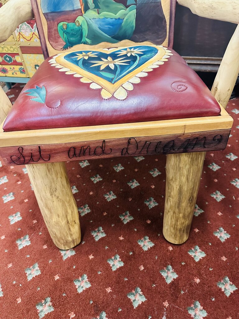 Sticks Leather Seat Chairs + Table