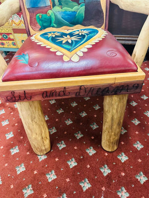 Sticks Leather Seat Chairs + Table