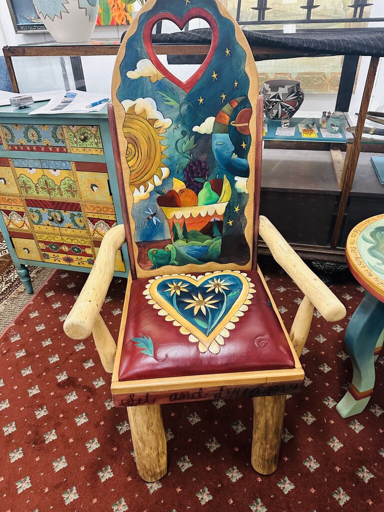 Sticks Leather Seat Chairs + Table