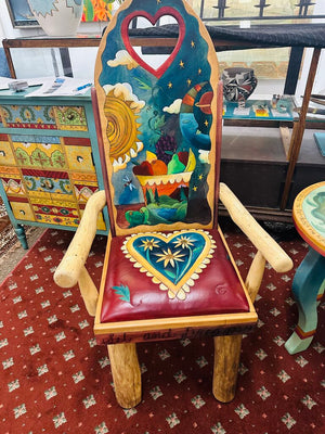 Sticks Leather Seat Chairs + Table